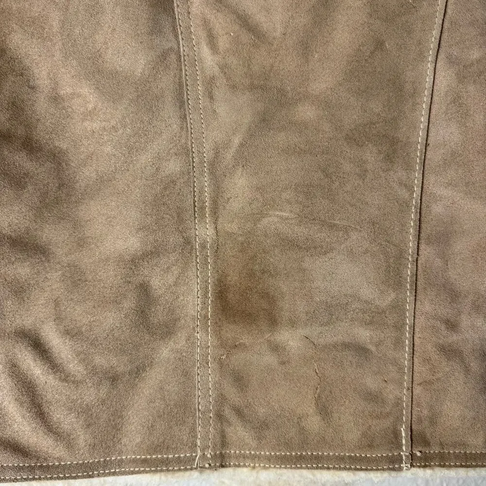 Vintage 70s Reversible Sherpa Lined Suede Leather Vest Men’s Size XL